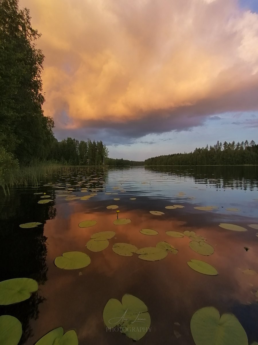 Reflection of the colourful sky on Riihtlahti lake, Savonranta. The picture was taken last year in June. #photography #ThePhotoHour #PhotosOfMyLife #PictureOfTheDay