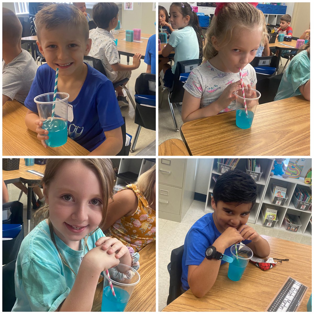 MissKetis's tweet photo. Jitter juice works like a charm every time☺️ first day of school success!! @LaurelOakElem 💙🐬 https://t.co/kuhx9pRFoV