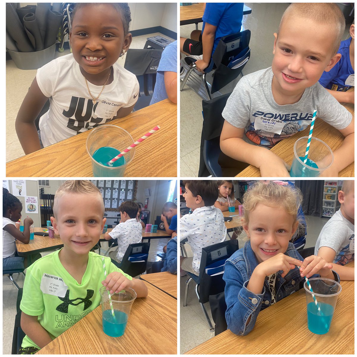 MissKetis's tweet photo. Jitter juice works like a charm every time☺️ first day of school success!! @LaurelOakElem 💙🐬 https://t.co/kuhx9pRFoV