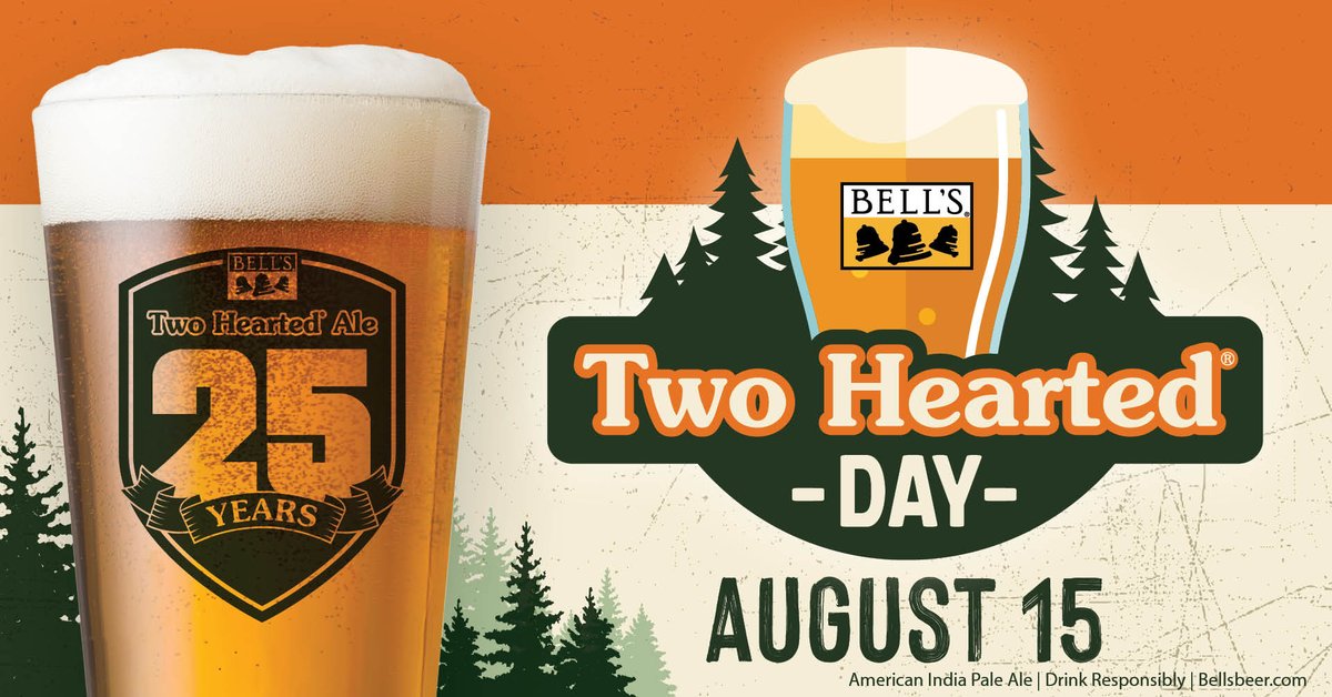 Let's all celebrate Bell's Two Hearted Ale's 25th Anniversary on Monday August 15th! Grab yourself a seat and enjoy the refreshing taste of Two Hearted Ale!~ #cheers #twoheartedale #bellsbrewery #johnsonbrothersofia