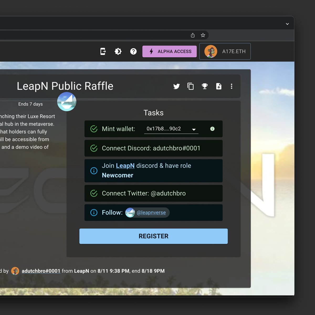 Run your public raffles with Alphabot! 

✅ Twitter, Discord, and NFT requirements
✅ Export winner's username, ID, Twitter, wallet
✅ Easy-to-use website
✅ Public raffles or wallet collection, with vanity links

Best of all... It's currently FREE! Application link in bio or DM
