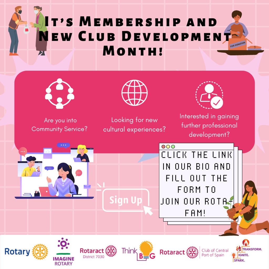 RCCentralPOS's tweet photo. In the Month of August we celebrate Membership and New Club Development Month!🍾

Click the link below to register!🗳
https://t.co/vsuJNn3XYS
•
•
•
#Rotaract #rccpos #rotary #district7030  #ImagineRotary #thinkbig 
#sparkignitetransform https://t.co/k3ewzeY46o