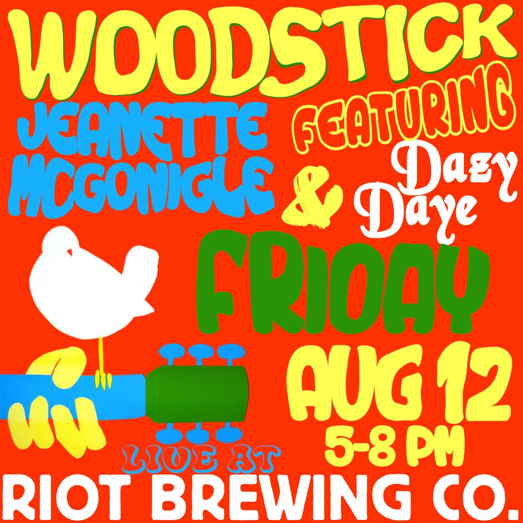 Kick off your weekend right at Riot Brewing Co!  We've got Woodstick LIVE in the lounge tomorrow night!

See you there.