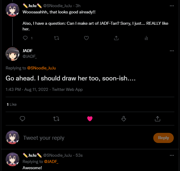 Towering_Hyper's tweet photo. // YOOOOOOOOOOOOOOOOO!!! I GOT PERMISSION TO DRAW JADF-TAN!!! https://t.co/ayOCWOQtap