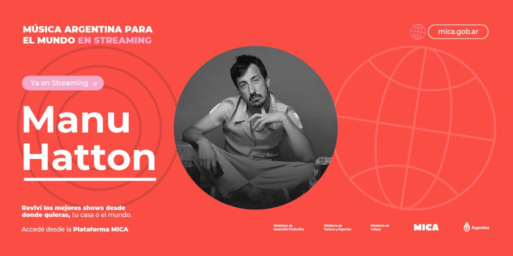 ¿ESTÁS LISTX PARA UNA NUEVA ENTREGA DE MÚSICA ARGENTINA PARA EL MUNDO EN STREAMING? 📲

Hoy a partir de las 18 h. → <a href="/manu_hattom/">Manu Hattom</a>  &amp; <a href="/tupaiamusica/">TUPAIA</a> 

¿Dónde? en mica.gob.ar, para ver cuando y donde quieras 😉
Gratis, accesible, federal y para todxs 🌍