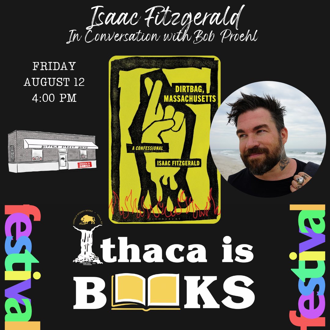 buffstreetbooks's tweet photo. "Dirtbag, Massachusetts" is a NYT bestseller, and we couldn't be more excited to hear more about it from author @Isaac.Fitzgerald. In conversation with @BobProehl at the bookstore tomorrow at 4:00 p.m. https://t.co/Tzoc6G7C1M