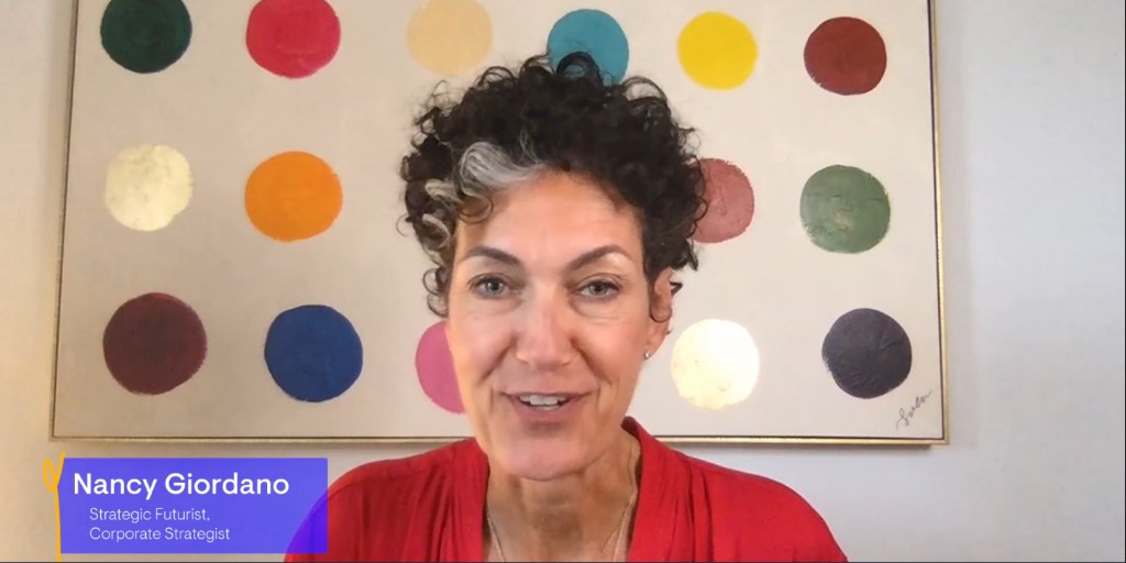 TruStage's tweet photo. “We often tell ourselves very negative stories around the future when the reality is there's so much that we get to, reinvent and recreate and redesign and re-conceptualize moving forward,” said @nancygiordano in our last Discovery Conference session on #Leadership & #Leadering https://t.co/kys57jIoH8