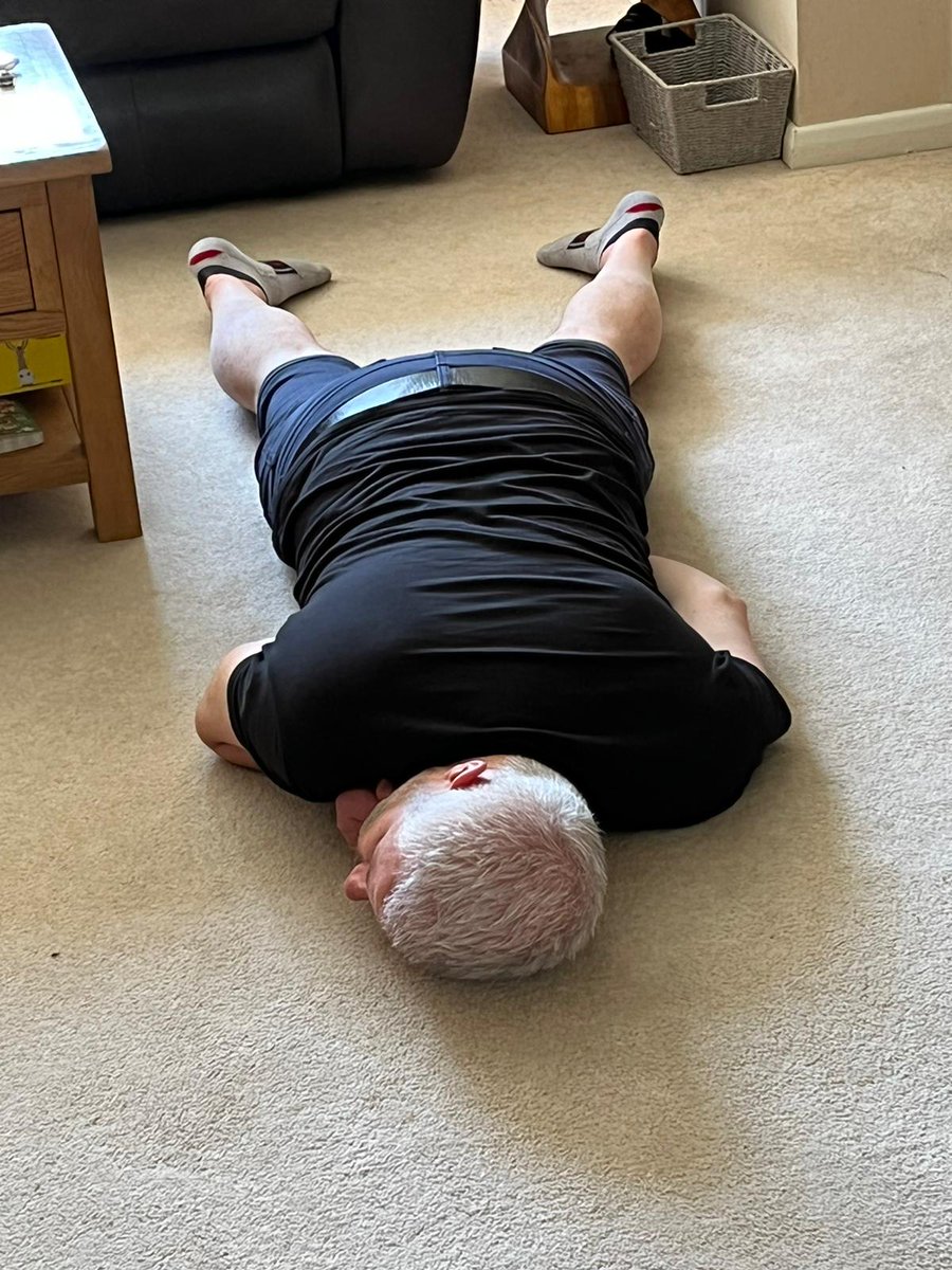 Potscawsey's tweet photo. Lad sent me this of me sleeping this afternoon, apparently early mornings and hot afternoons lead to funky sleeping positions, comfy AF though! https://t.co/ihxktUk9tI