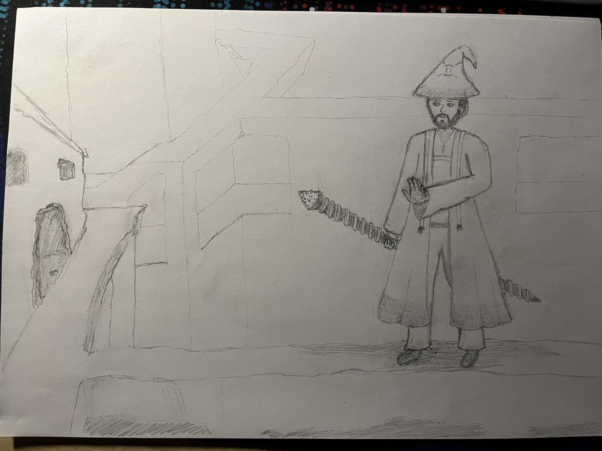 matrdesigns's tweet photo. Started a more in-depth drawing from my sketch yesterday #art #sketch #Pencildrawing #wizard https://t.co/HNpWf3cKy9