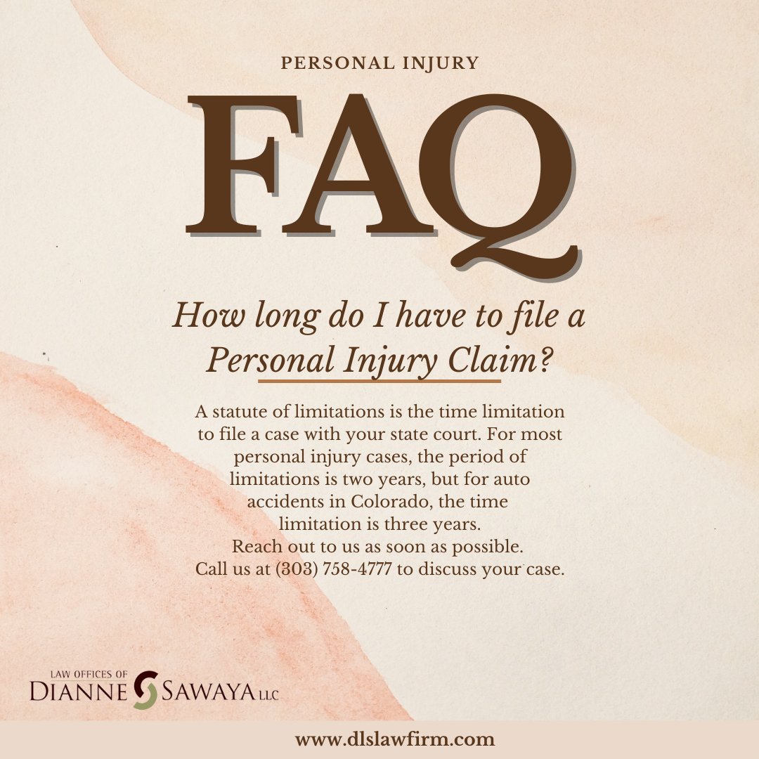 Head to dlslawfirm.com for more FAQs or call us at 303-758-4777 #PersonalInjury #FAQ