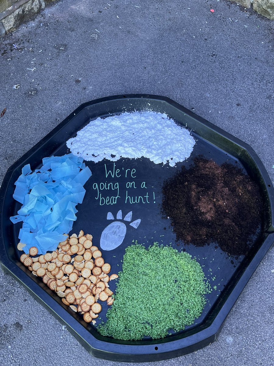 MissMGorton's tweet photo. We’re going on a bear hunt sensory tray for my play scheme🐻 #sensory #bearhunt #sen https://t.co/amHHbyaFl7