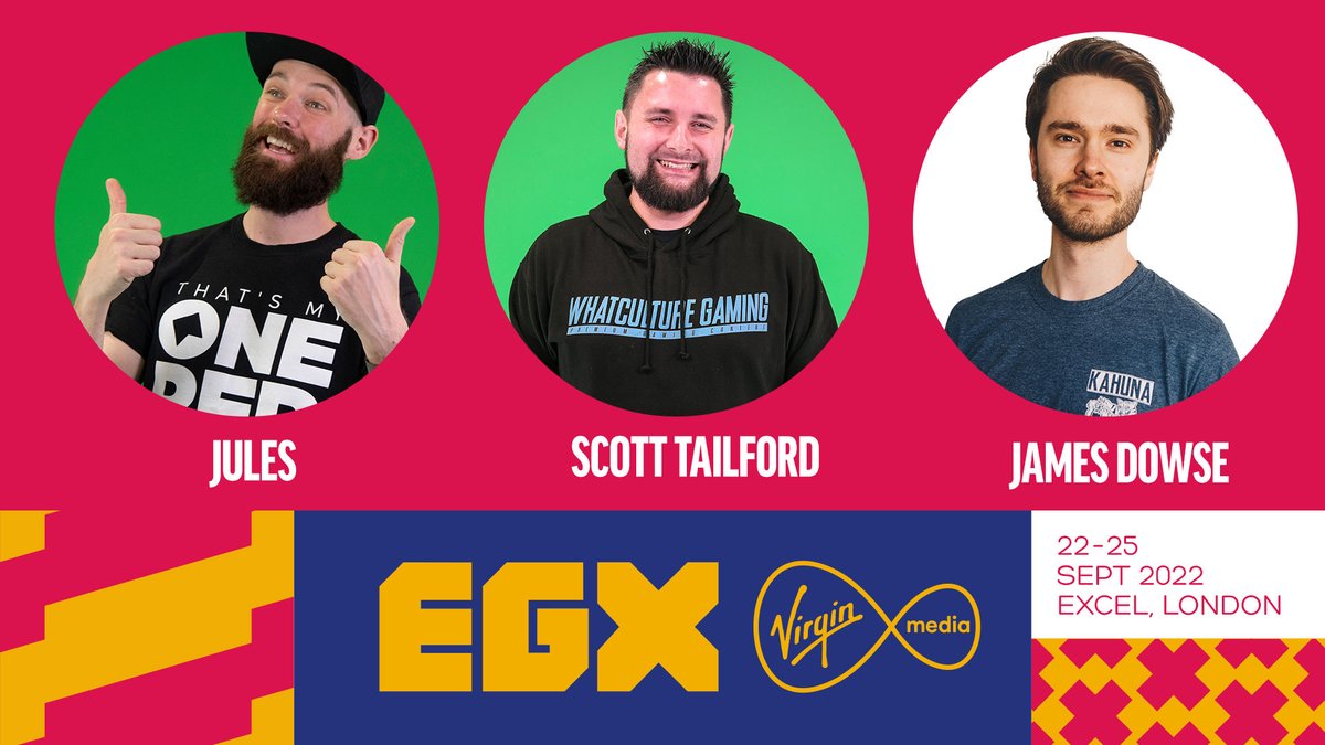 🥳We're super excited to announce that we're heading to #EGX2022 this September!

👋Drop by our booth to say hello. 

🤩On the Sunday we'll be live on the EGX Stage joined by <a href="/WCultureGaming/">WhatCulture Gaming</a>'s <a href="/SlashLP89/">Scott Tailford || Just Good Game Show</a>, <a href="/Retr0J/">JULES!</a>, &amp; <a href="/JamesDowsee/">James Dowse</a>, plus Twitch Partner <a href="/helloNikoheart/">Nikoheart</a>.