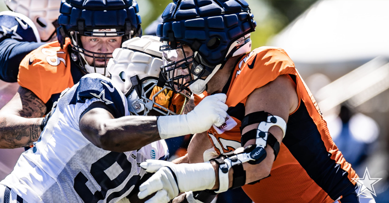 dallascowboys's tweet photo. Check out all the highlights and standouts from Thursday’s joint practice between the #DallasCowboys and Broncos in Denver.

#PracticePoints | #CowboysCamp