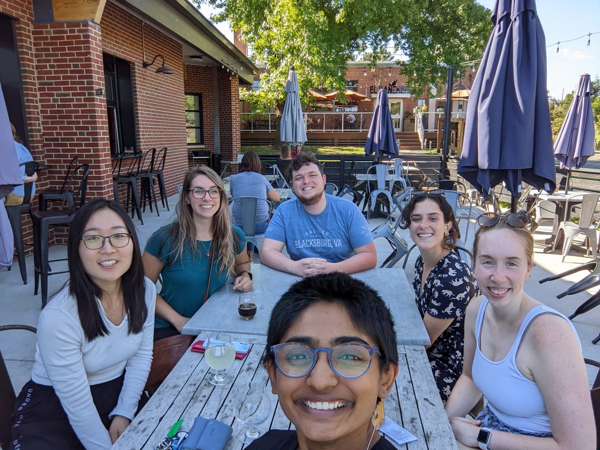 lisaschibelius's tweet photo. VT engineering education first year (now second year) cohort celebrating finishing PhD qualifying exams today! 🧡🦃 #PhDlife #VTenge @vtenge #arewequalified #AcademicTwitter https://t.co/l2F9JIFs8V