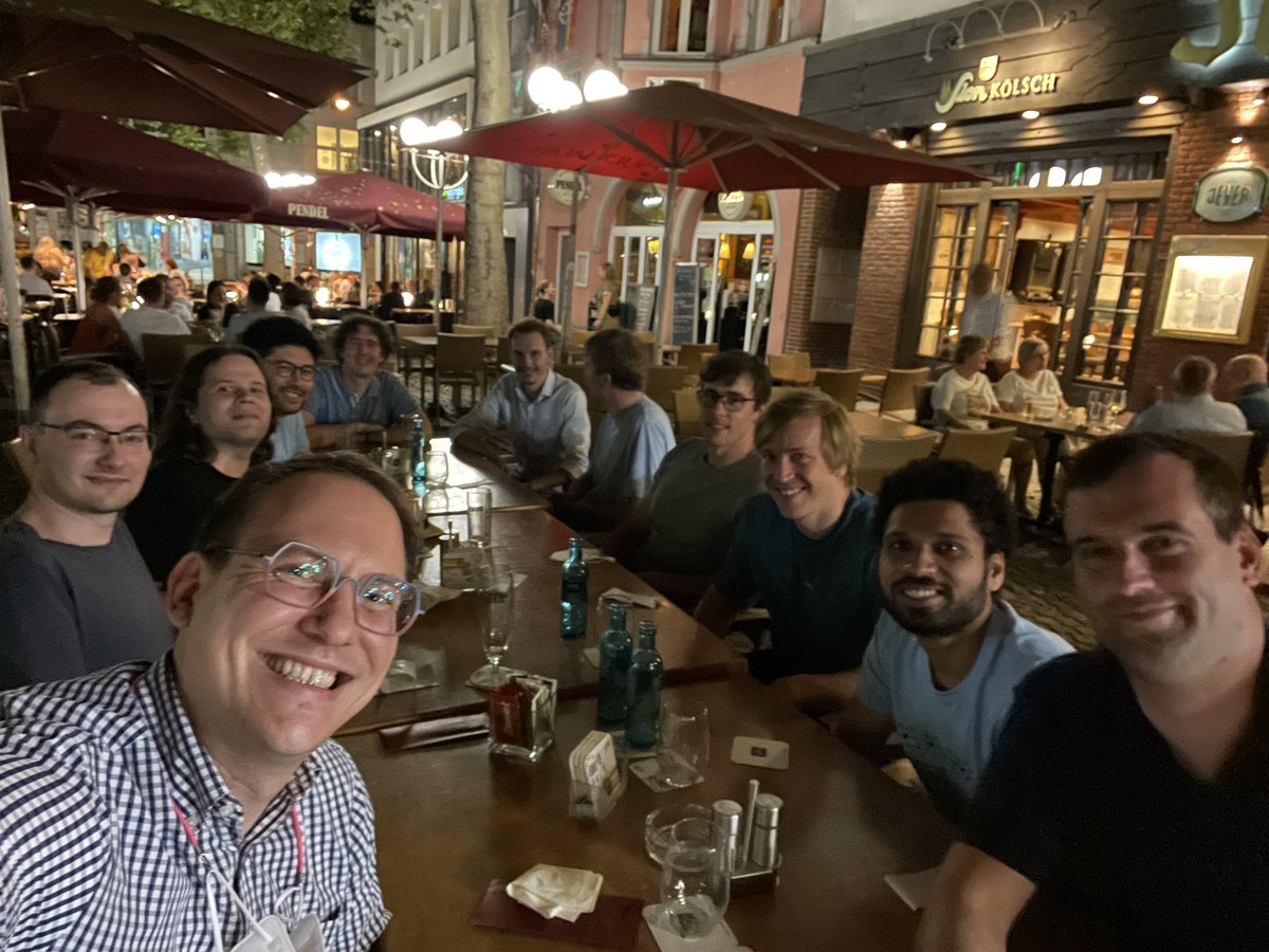 rothkopfAK's tweet photo. Research on #latticeQCD and the #signproblem connects scientists from all around the globe ๐ฉ๐ช๐ง๐ท๐ฉ๐ฐ๐ณ๐ด๐ฆ๐น๐ฎ๐ณ. Tasting some of the regional Rhine River region dishes with colleagues at #Lattice2022 in #Bonn. https://t.co/q8sgckPflV