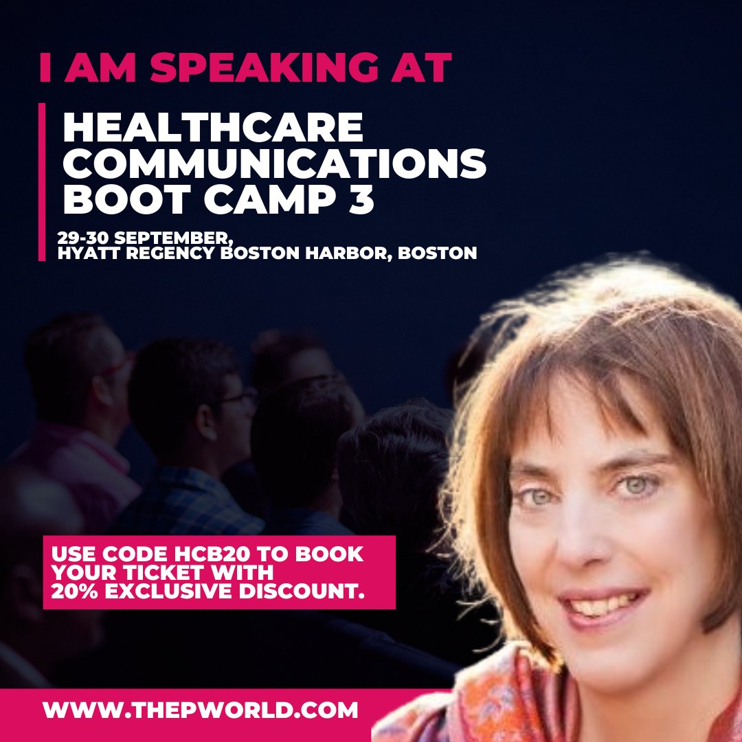 Join me at Healthcare Communications Boot Camp 3 from 29-30 September in Boston. I'll be talking about the strategic advantage of patient online communities and how to do it well. Use code HCB20 to book your ticket with a 20% discount.
For more info visit:
thepworld.com/event/healthca…