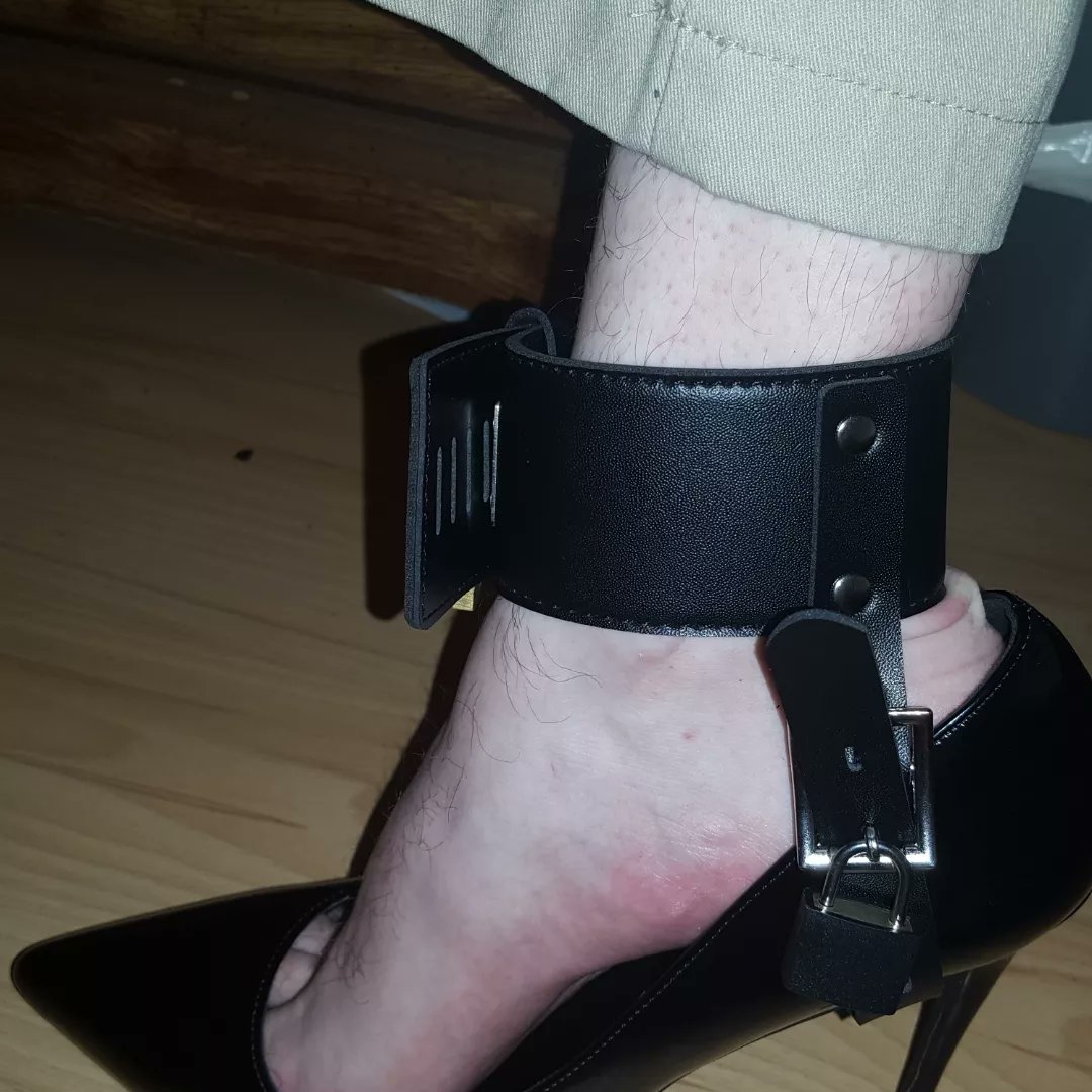 Sissyboythomas's tweet photo. These cuffs keep you in your heels with no escape. They are really fun and I recommend getting them. @Sissyboythomas #sissyboythomas #bdsmِ #forcedfeminization #femdom https://t.co/Uh20jLefYS