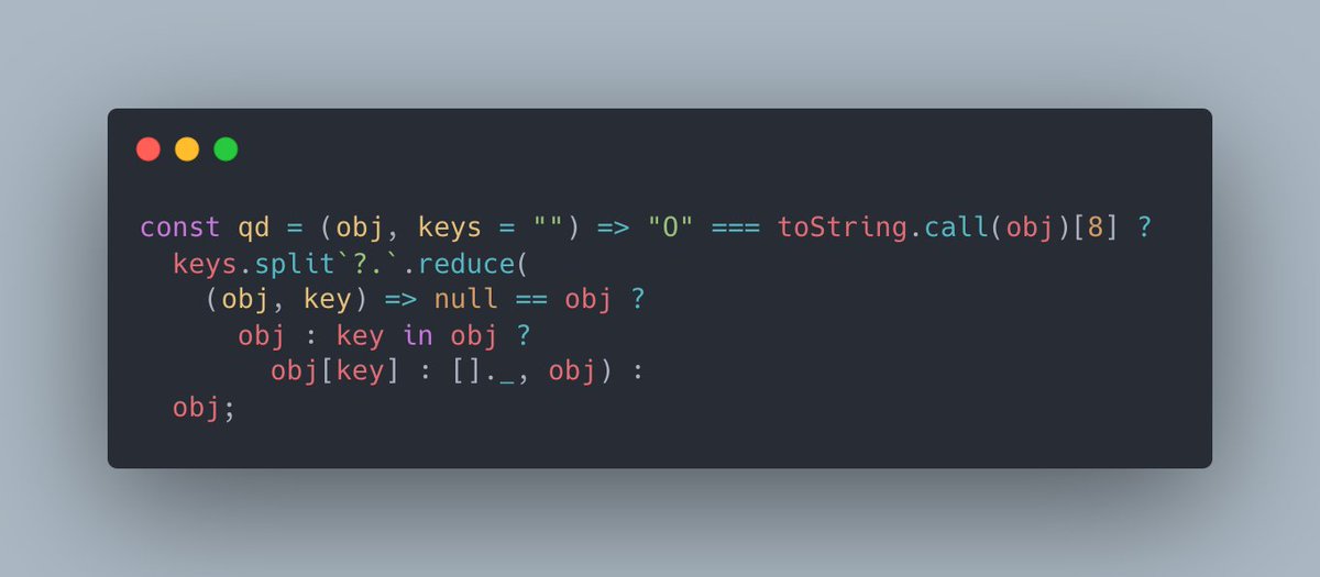 Code snippet for today, a limited optional chaining donkey-fill in 132b

const qd = (obj, keys = 