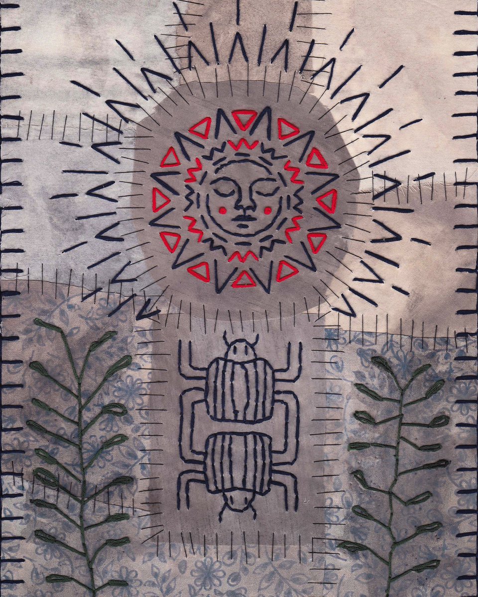 JoannaHartist's tweet photo. “Burnt Out” -11.08.2022
..
#sunsymbol #sunspirit #hotweatherart #embroiderycollage #stitchtherapy #arttherapy #spiritualsymbols #primitiveart #texturedart #stitchedart #redsun #embroiderysymbols #outsiderart https://t.co/Osqtu3tfvX