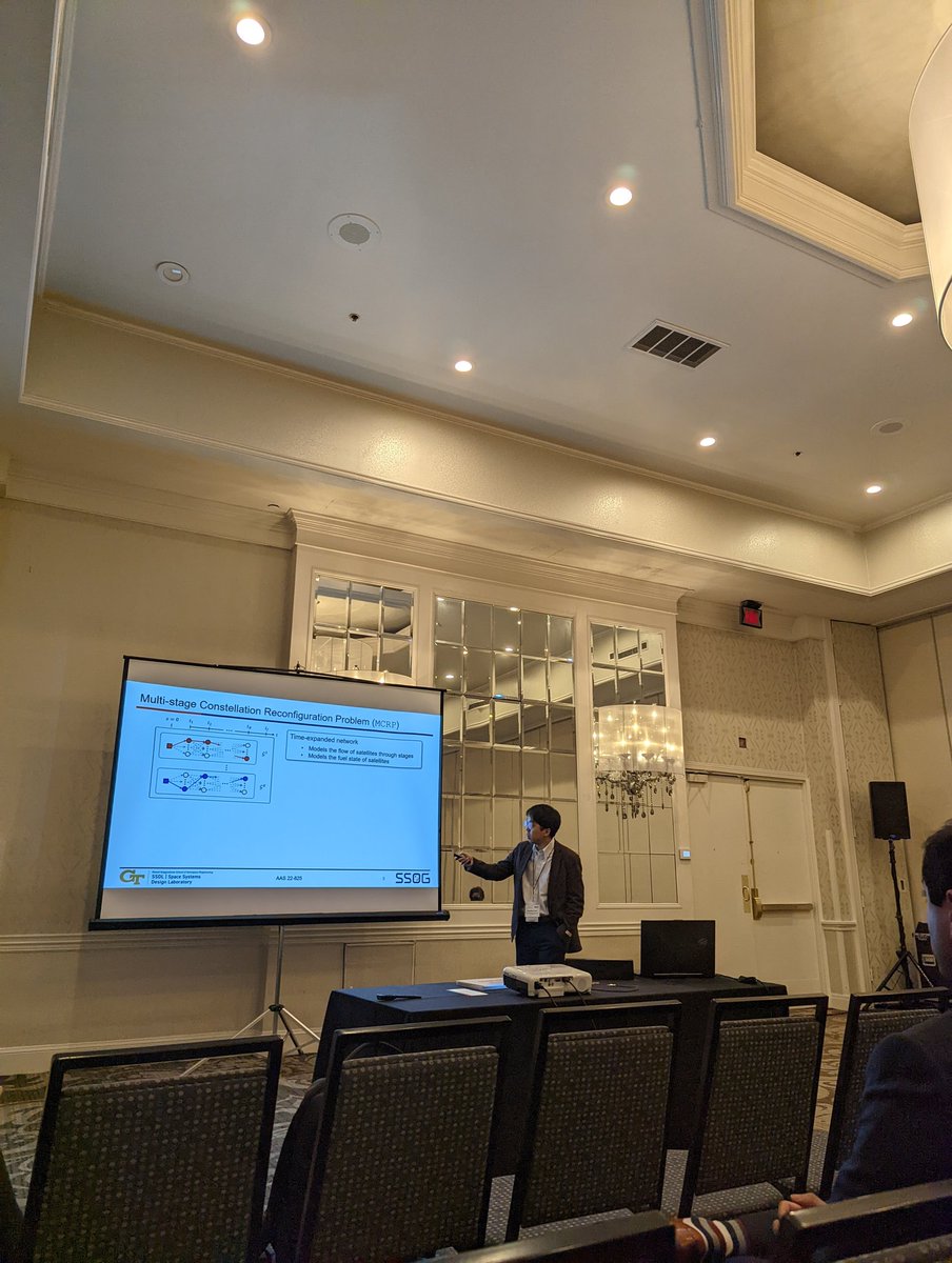 GTssdl's tweet image. Dr. Hang Woon gave SSDL&apos;s last talk of the conference on Maximizing Observations using Satellite Constellation Reconfiguration  🛰️🌎🛰️#Astrodynamics