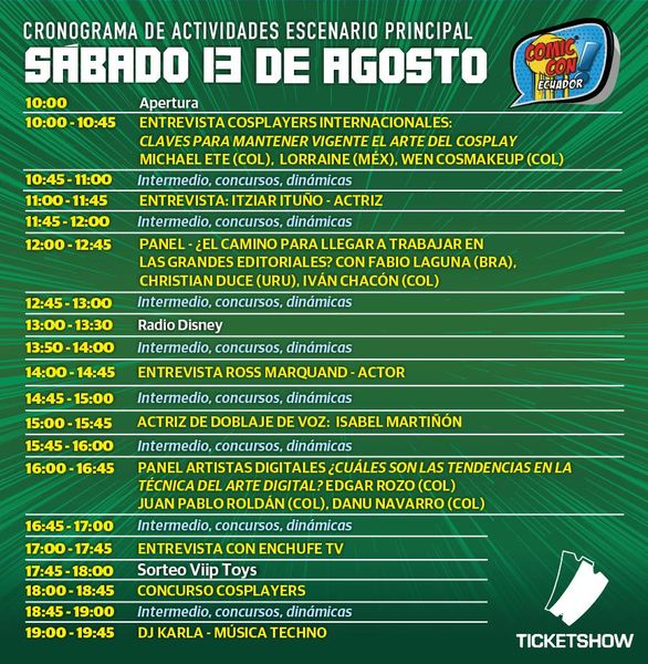 ComicConEc's tweet image. Compartimos con ustedes los cronogramas de los 3 días del evento más esperado de este 2022, Comic Con Ecuador!
Te esperamos este 12, 13 y 14 de agosto 2022 en el Centro de Convenciones de Guayaquil.
¡Adquiere ya tu entrada en@ticketshow