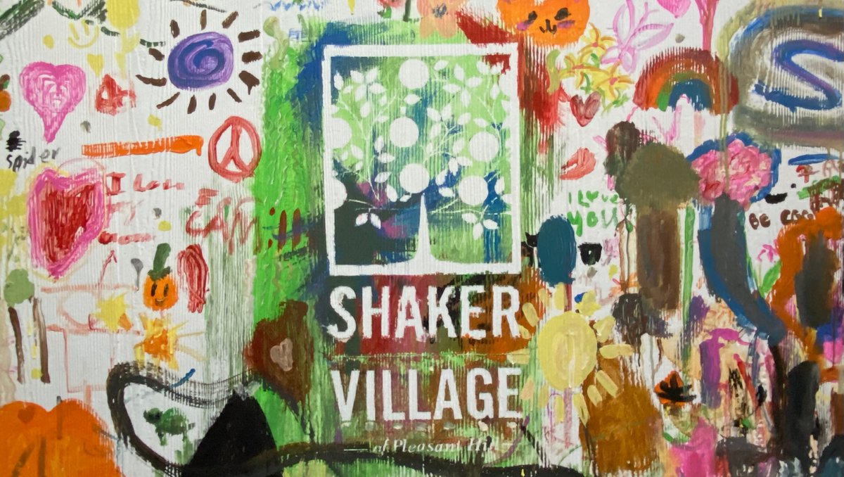 shakervillageky's tweet photo. We're still buzzing from the Craft Fair last weekend! Thanks to everyone who came out, and to those who helped us decorate our art wall. 

#ShakerVillageKY #CraftFair #PublicArt #PaintforFun https://t.co/PFt6vbQa4p