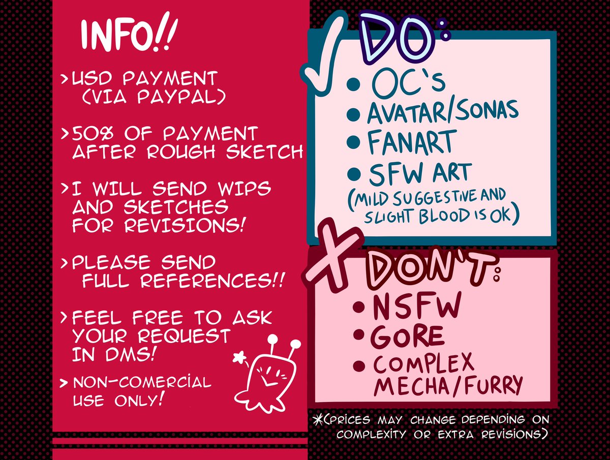 MatiComics64's tweet image. 🌟COMMISSIONS OPEN!!🌟
I'm doing Full Body and Half Body Commissions
If you're interested DM me! (payment via PayPal)