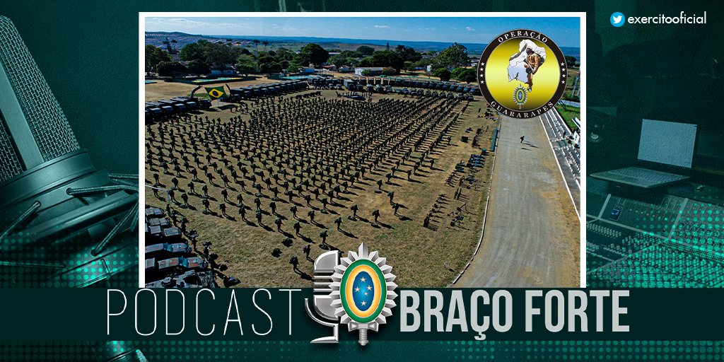 exercitooficial's tweet photo. BRAÇO FORTE #137 
Permanente preparo, Operação Guararapes!
O Exército Brasileiro, por meio do Comando Militar do Nordeste (CMNE), promove até o fim do mês, a Operação Guararapes.

Saiba mais no Podcast Braço Forte: https://t.co/54Vh9hRTWW https://t.co/dsdeuCxzRN