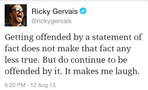 71smartie71's tweet photo. I feel this needs to be said again @rickygervais #SuperNature #Humanity #Afterlife https://t.co/3r8wfPph2v