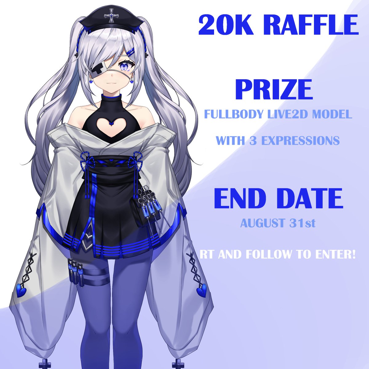 💜LIVE2D RAFFLE💜
Raffle prize is a full detailed LIVE2D artwork!
Comes with 3 expressions!

Rules: MUST RT AND FOLLOW! 
Please Like or RT to share the message!
We are almost at 20k!! 

▪︎Starts: NOW▪︎
▪︎Ends: AUGUST 31st!▪︎
#artraffle #giveaway #raffle #ENVtuber #Vtuber