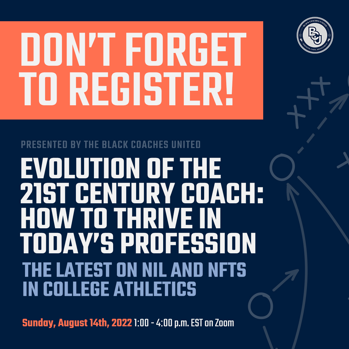 Have you signed up for Sunday’s webinar all about #NIL and #NFTs? There’s still time!

You don’t want to miss it. Register now. #CollegeAthletics #CollegeSports #NCAA hubs.la/Q01jPbDv0