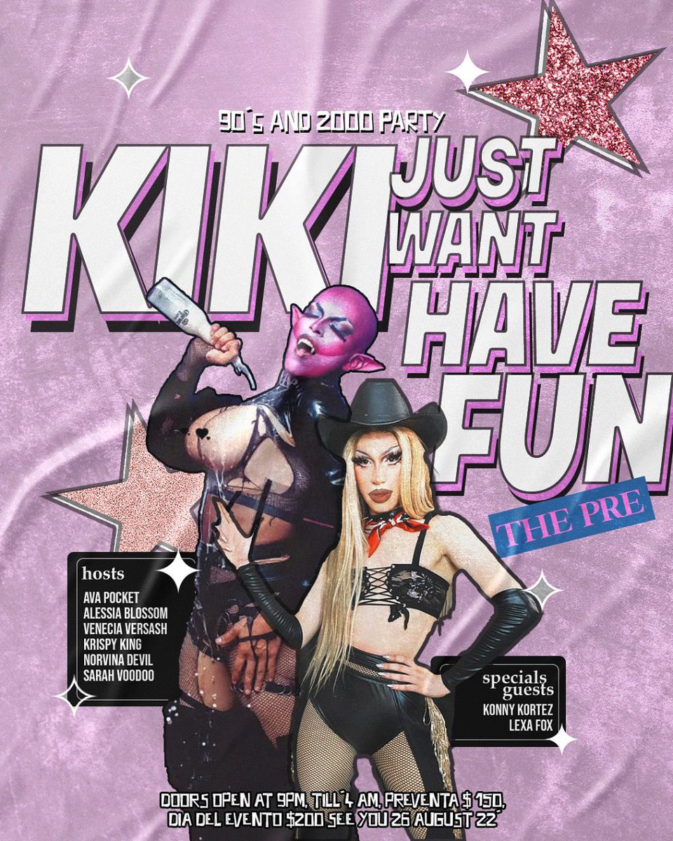 kikibrunch's tweet photo. 🌈💖GRAN PRE-INAGURACIÓN  - KIKI CLUB BY HABITAT💖🌈 
💋 SHOW, MÚSICA, BRILLOS Y DRAGAS TODOS LOS SABADOS Y DOMINGOS A  PARTIR DE LA PRE-INAGURACIÓN 😂💖
 💿 90-00s
🌈💖GRAN PRE-INAGURACIÓN  - KIKI CLUB BY HABITAT💖🌈 
PREVENTA DEL 11-14 AGOSTO $150
PREVENTA DEL 14-17 AGOSTO $200 https://t.co/AVBhuPjy9S