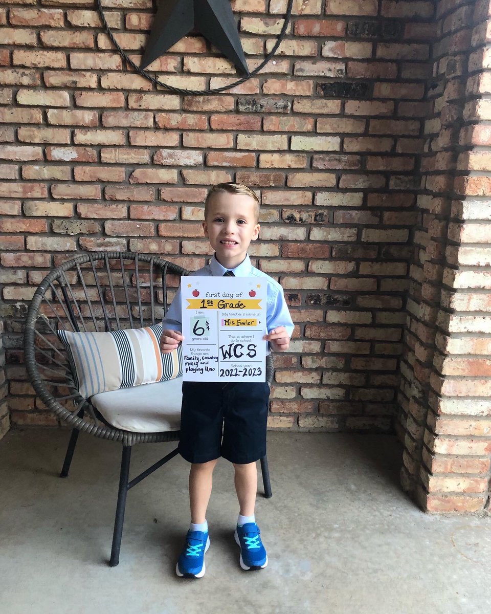 matthewtpropes's tweet photo. Today was Mark Thomasโs 1st day of the 1st Grade @ Weatherford Christian School! He absolutely loved it and had a great day!
#firstdayofschool #firstdayofschool2022 #firstdayoffirstgrade #WCS #WeatherfordChristianSchool #WeatherfordChristian #Texas #texasschools #weatherfordtx https://t.co/bpkWTrHUxU