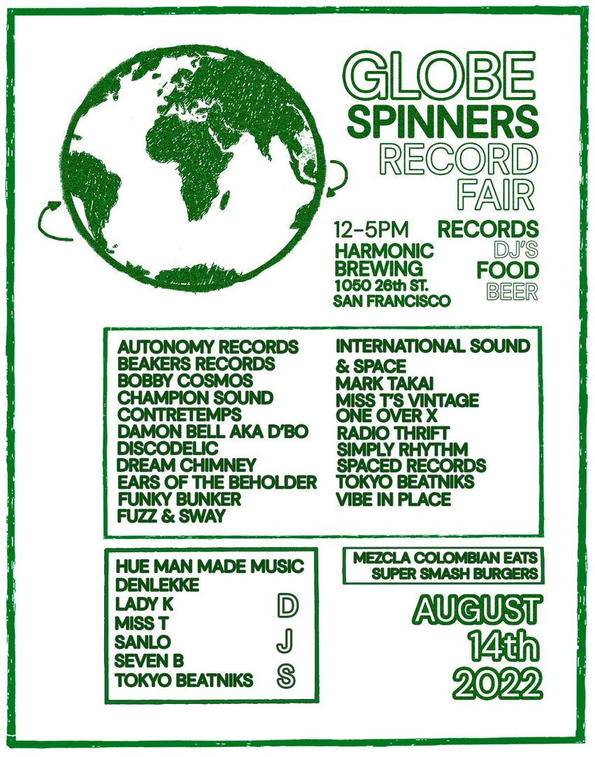 Dream Chimney will be setting up 
 shop at the Globe Spinners record fair this Sunday at Harmonic Brewery SF instagram.com/globespinners