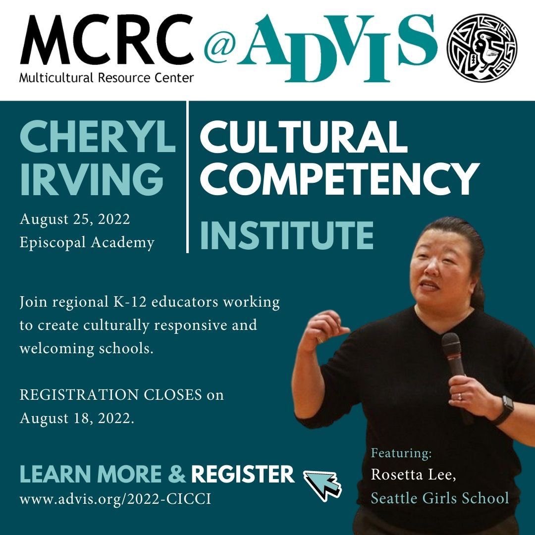 Join regional #k12 #educators working to create #culturallyresponsive and welcoming #schools. MCRC@ADVIS Cheryl Irving Cultural Competency Institute on August 25, 2022, at The Episcopal Academy. Learn more and register at lnkd.in/eku5JDrT #indyschools #dei