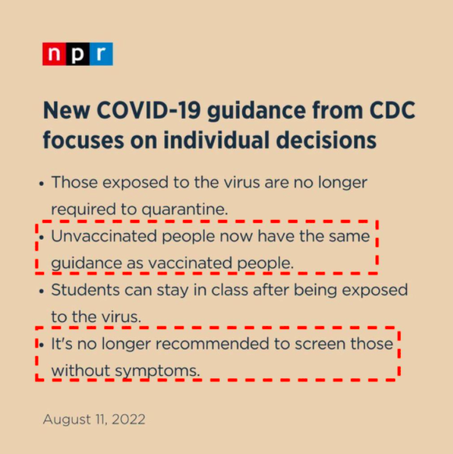 HodlingCarla's tweet photo. While everyone is distracted by the Mar-a-Lago raid, the CDC is finally admitting the jab &amp; all mandates were pointless. 

In other words, the unvaxxed were right &amp; had more dignity and courage than everybody else. https://t.co/ZwQiTPWYc4