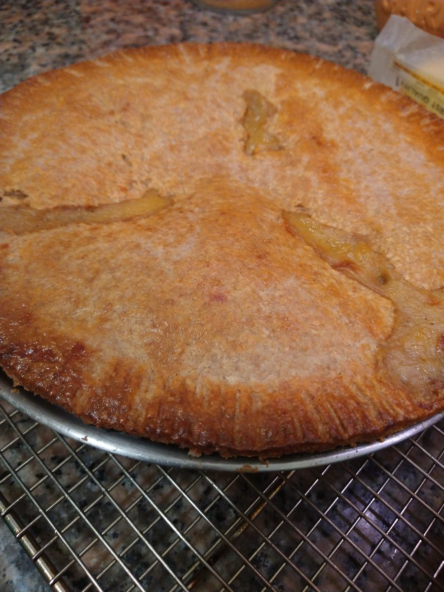 MmmmPie's tweet photo. Chicken pot pie!  Went with a whole wheat crust, which holds up better against soggy filling, and adds a nuttier flavor. https://t.co/iQl79XdXnA