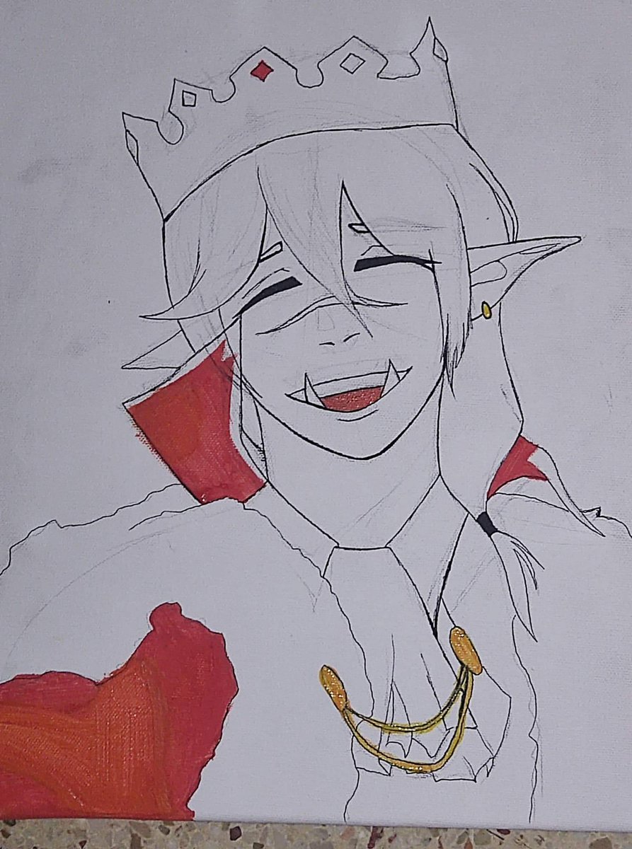 my art of <a href="/Technothepig/">Technoblade</a> still in 
progress but this is how his turning 
out rn fly high techno ❤️❤️❤️❤️