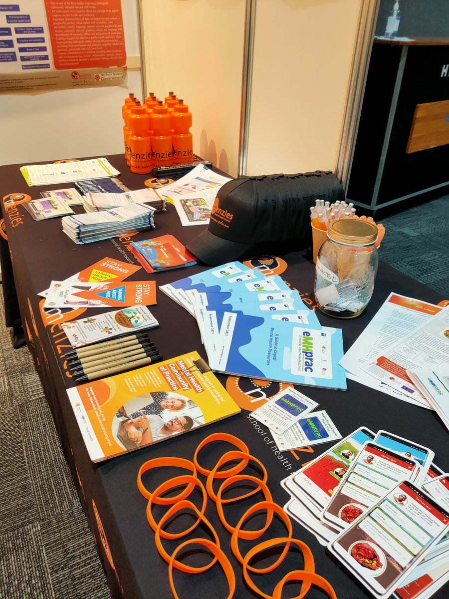 MenziesResearch's tweet photo. Are you at the NT PHN #Compass2022 Conference? Visit our #MentalHealth team at the Menzies stand. In partnership with @emhprac_central, Jaylene, Rique and Josie are speaking with delegates about our research and resources in mental health. 
For more: https://t.co/AqD1Fa7R5p https://t.co/PNDDYRqMtY