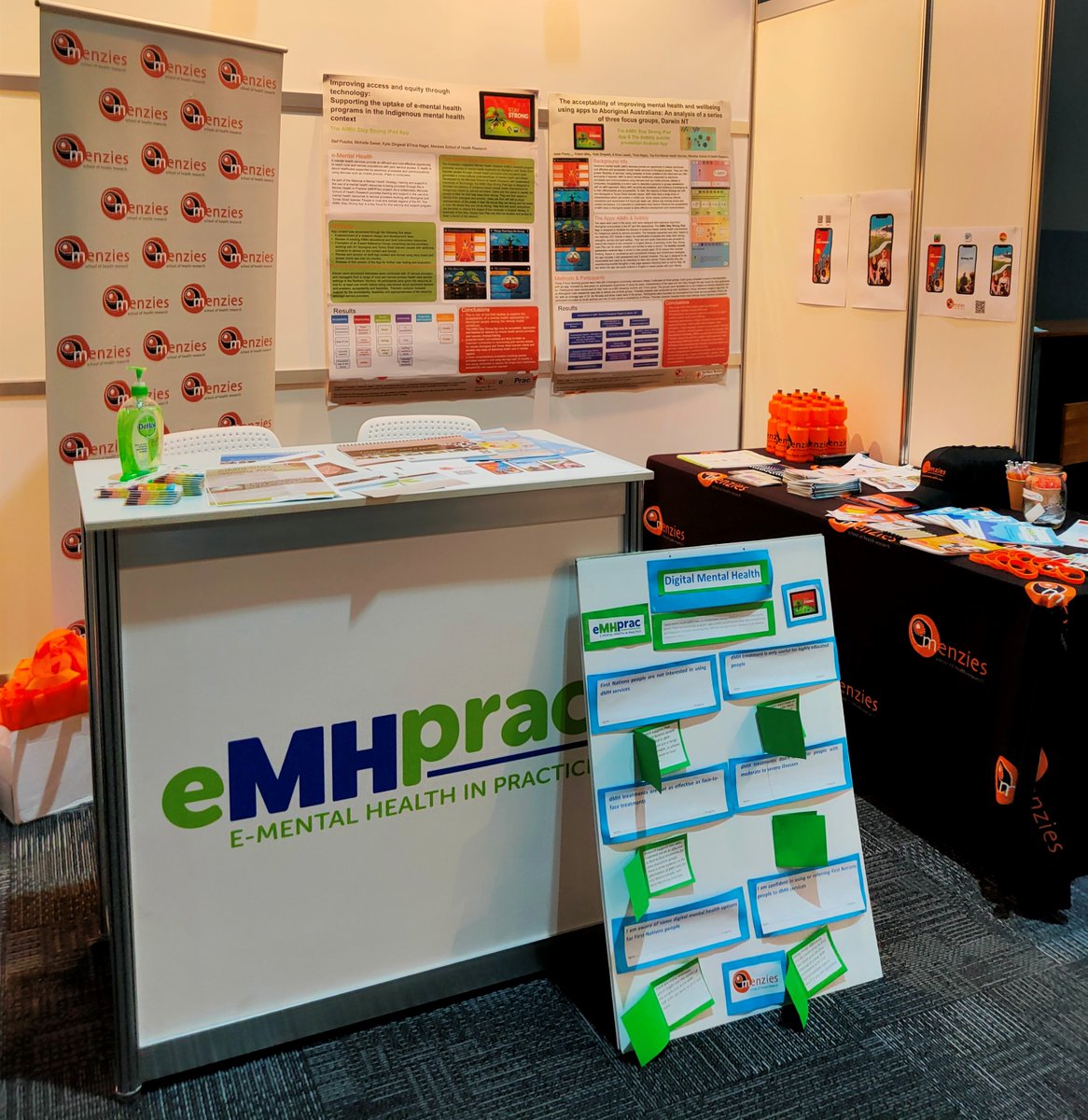 MenziesResearch's tweet photo. Are you at the NT PHN #Compass2022 Conference? Visit our #MentalHealth team at the Menzies stand. In partnership with @emhprac_central, Jaylene, Rique and Josie are speaking with delegates about our research and resources in mental health. 
For more: https://t.co/AqD1Fa7R5p https://t.co/PNDDYRqMtY