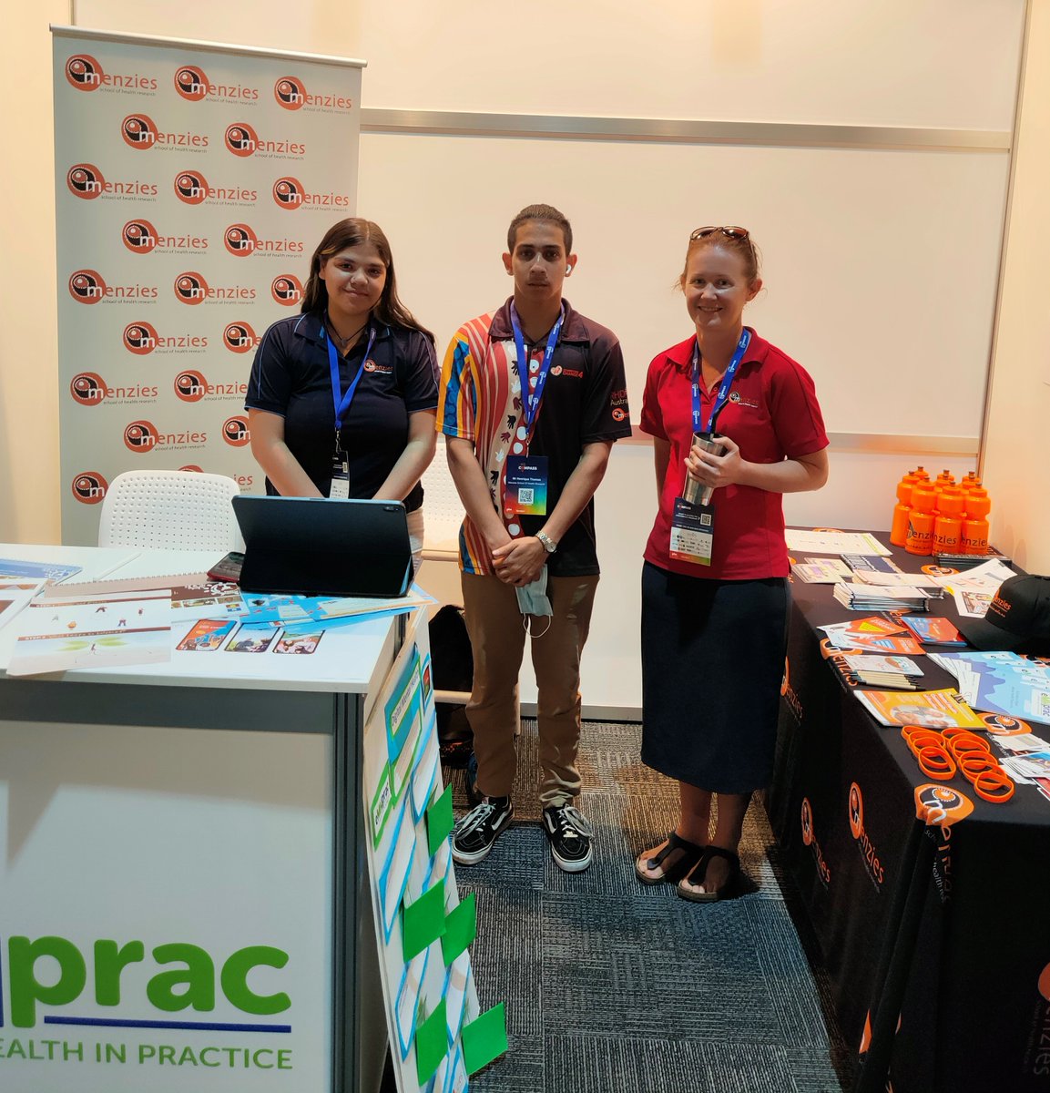 MenziesResearch's tweet photo. Are you at the NT PHN #Compass2022 Conference? Visit our #MentalHealth team at the Menzies stand. In partnership with @emhprac_central, Jaylene, Rique and Josie are speaking with delegates about our research and resources in mental health. 
For more: https://t.co/AqD1Fa7R5p https://t.co/PNDDYRqMtY