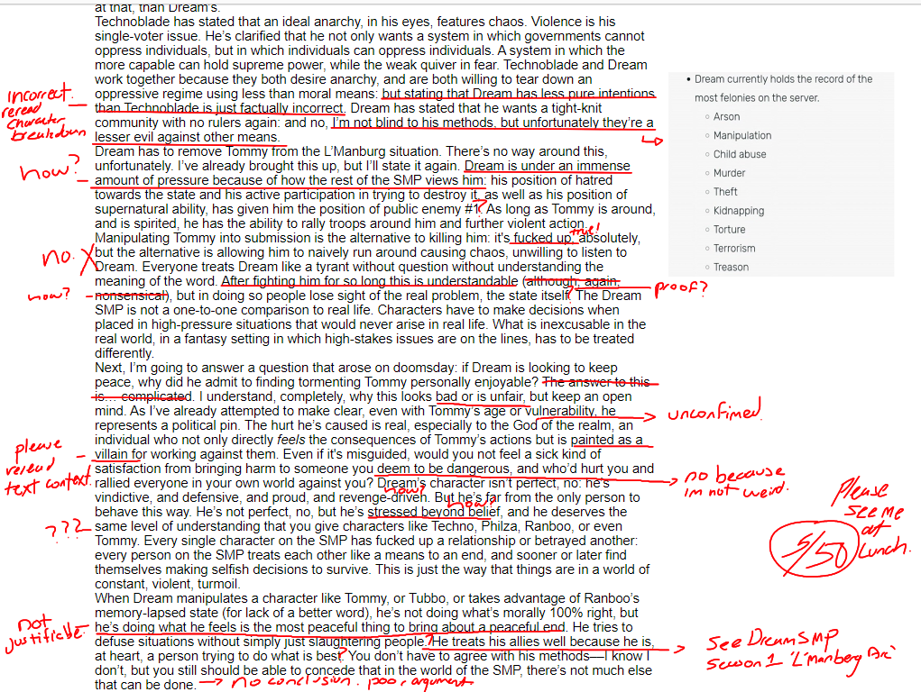 mmyashas's tweet photo. remember when someone graded the cdream apologist manifesto 😭😭 https://t.co/gaFp0foN36