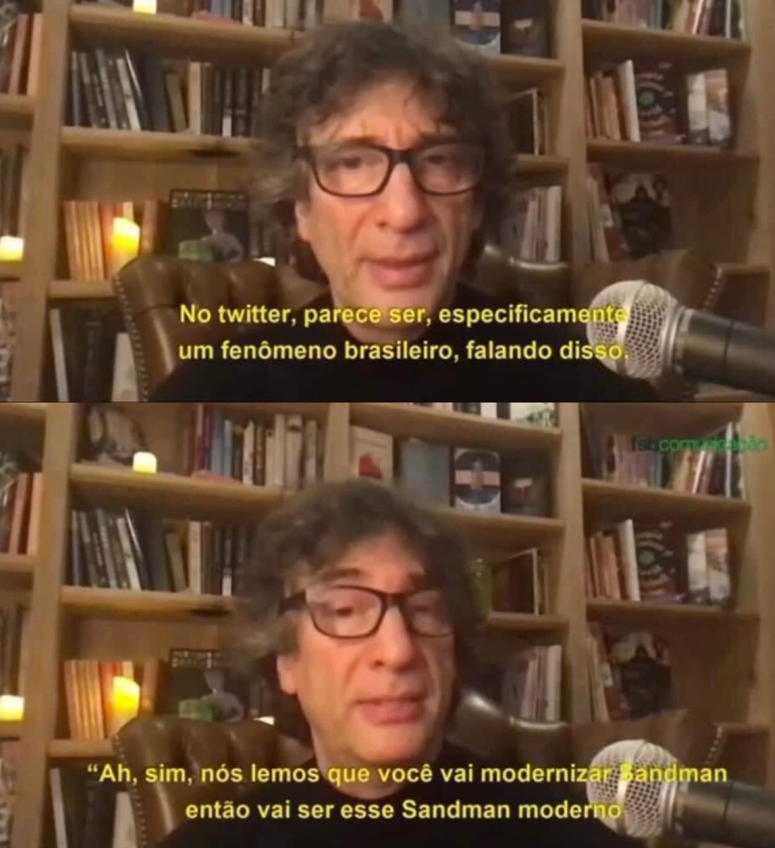 LeviKaique's tweet photo. O povo que chama tudo de “lacração” criticando Sandman no Twitter e o CRIADOR dos quadrinhos falando na cara deles que eles nunca leram os quadrinhos. 

Ele falando que isso é algo do twitter brasileiro. Olha a vergonha que vocês fazem a gente passar 😭 https://t.co/llihYBBokR