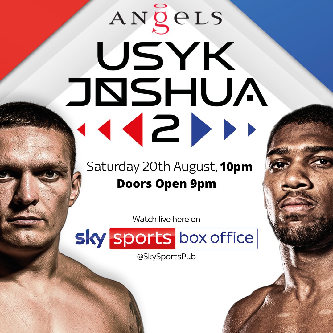 AngelsPeterboro's tweet photo. 🥊 We will be showing the 𝗨𝘀𝘆𝗸 𝘃 𝗝𝗼𝘀𝗵𝘂𝗮, 𝗛𝗲𝗮𝘃𝘆𝘄𝗲𝗶𝗴𝗵𝘁 𝗕𝗼𝘅𝗶𝗻𝗴 on Saturday 20th Aug 2022 @10pm | 𝗗𝗼𝗼𝗿𝘀 𝗢𝗽𝗲𝗻 @𝟵𝗽𝗺 🥊

No booking necessary, first come first served arrive early to get a good seat! https://t.co/u5u6lzV8OG