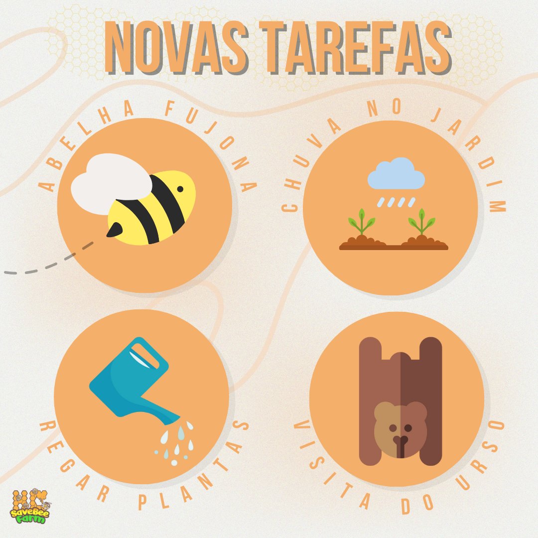 Olá colmeia! Uma nova versão do nosso game com muitas novidades e tarefas novas estará no ar dia 15/08! 

Visite nosso Instagram e canal do Telegram para ficar por dentro de todas as novidades: 
instagram.com/savebeecoin/
t.me/savebeeBR