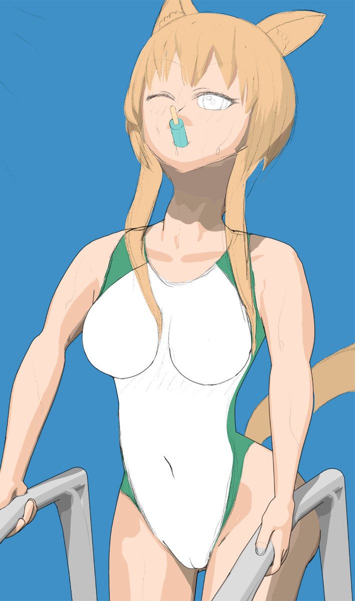 競泳水着なラウラ描いてる🩱 #あいミス 