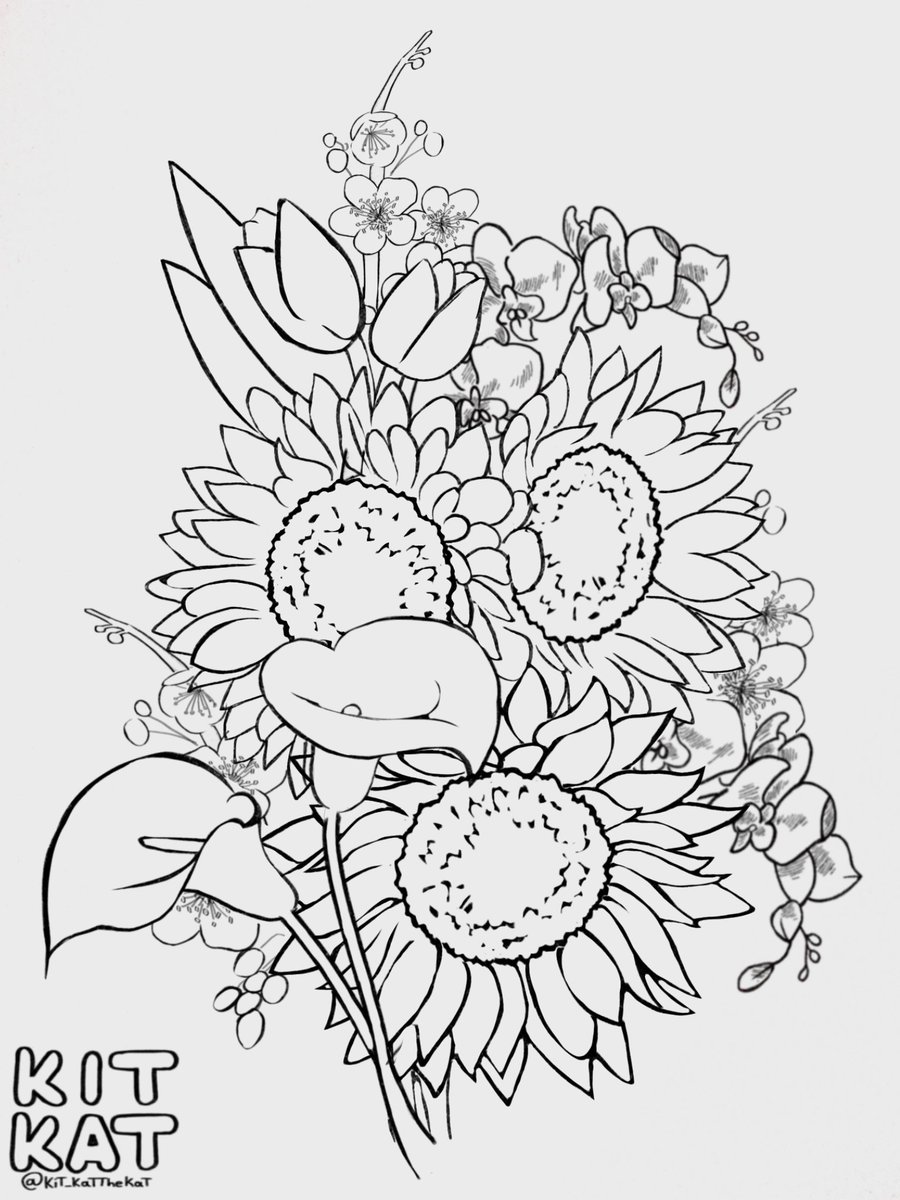 And here are the flowers of the background >:]

Sun flowers, cherry blossom, tulips, orchids and arum lilies for Lina and for me https://t.co/kC0s4UI9fB 