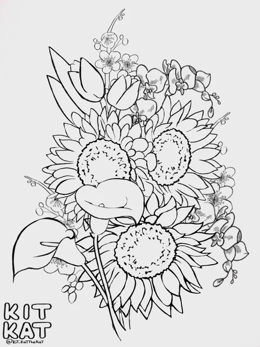 And here are the flowers of the background &gt;:]

Sun flowers, cherry blossom, tulips, orchids and arum lilies for Lina and for me https://t.co/kC0s4UI9fB 