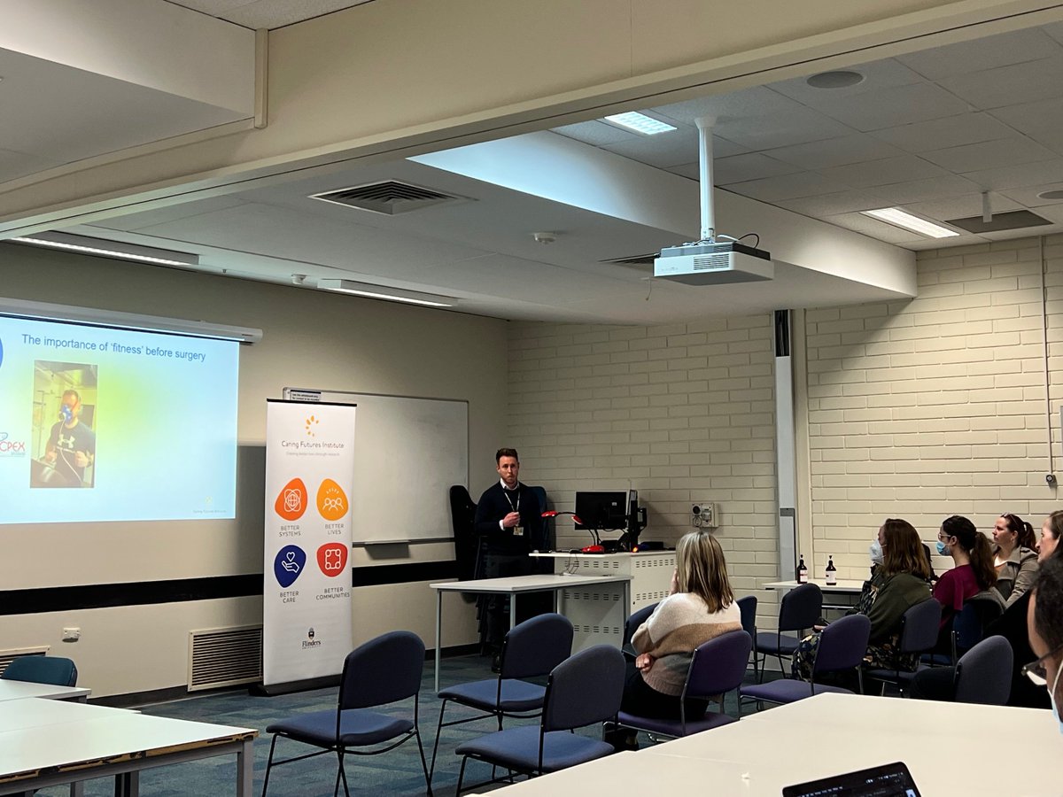 matt_wallen_PhD's tweet photo. Really enjoyed the opportunity to present on prehabilitation yesterday at the @FlindersCFI seminar dedicated to #ECRs 🏃🚴♂️💪. Lots of exciting work to to come! @Flinders @survonc https://t.co/HxDBCEjPmB