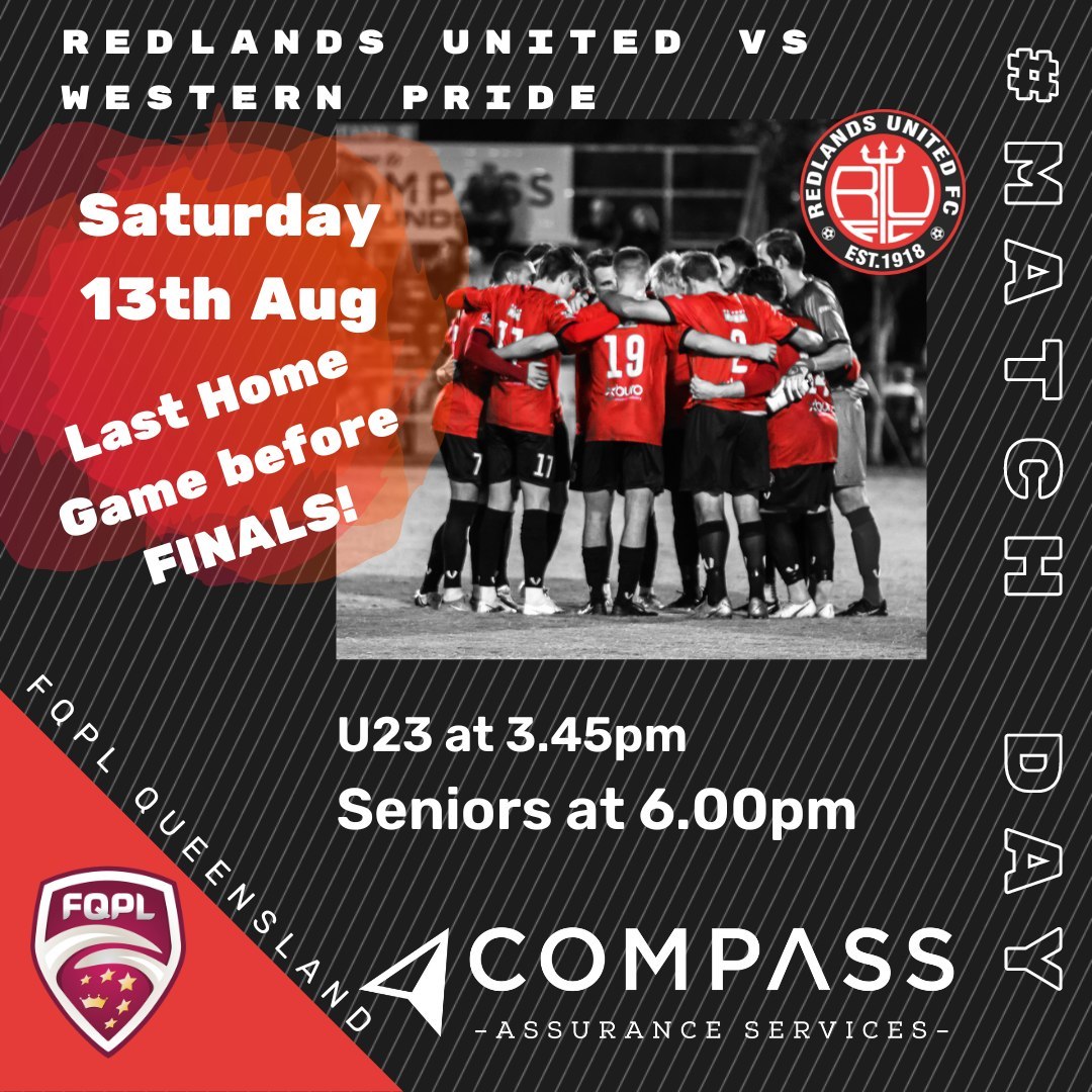 Tomorrow night we play host to Western Pride!

Last home game before finals! 

#fqpl #upup #NPL2023 #redlands